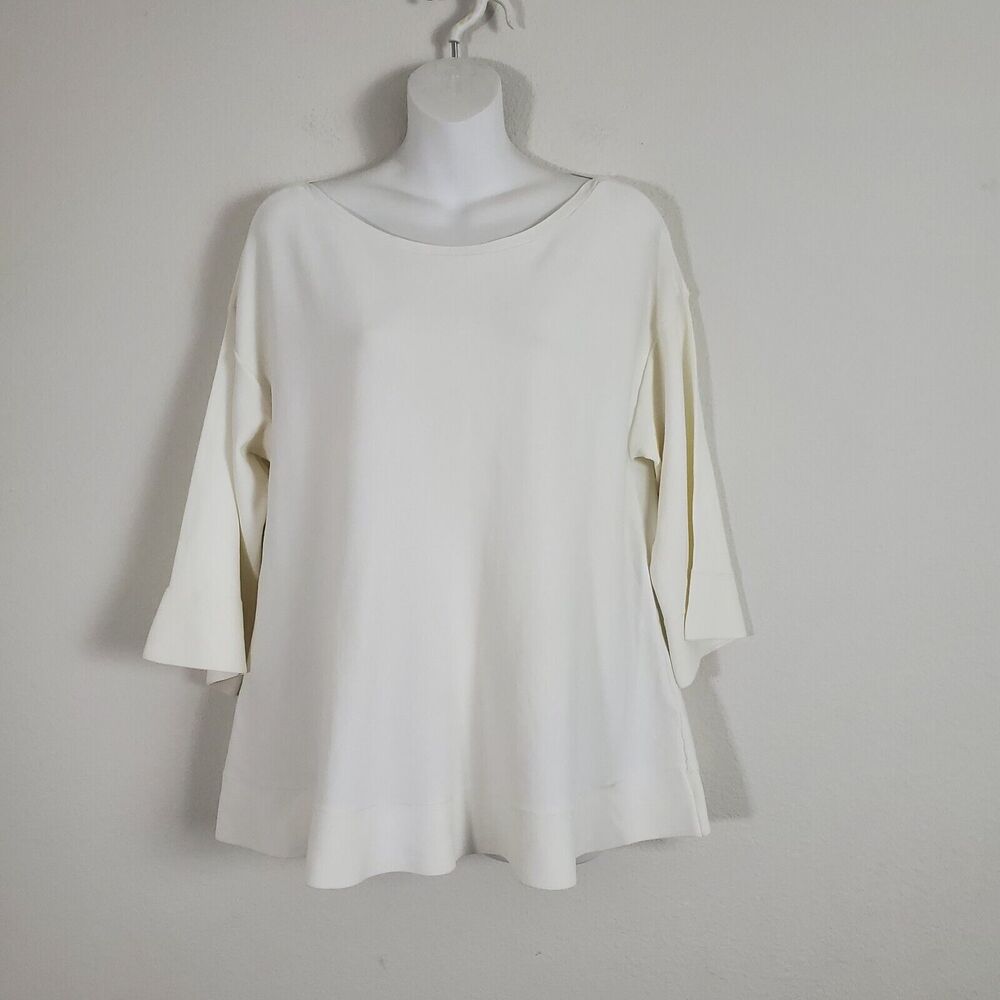 Tommy Hilfiger Women's Sweater Large Ivory Knit Lightweight Basic Minimalist - Picture 1 of 9